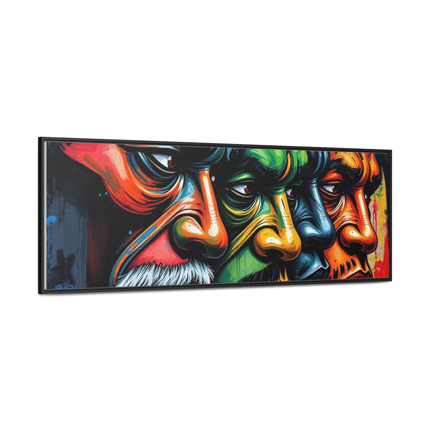 R&RH Vibrant Gallery Canvas Wraps - Horizontal Framed Art featuring Colorful Changing Faces