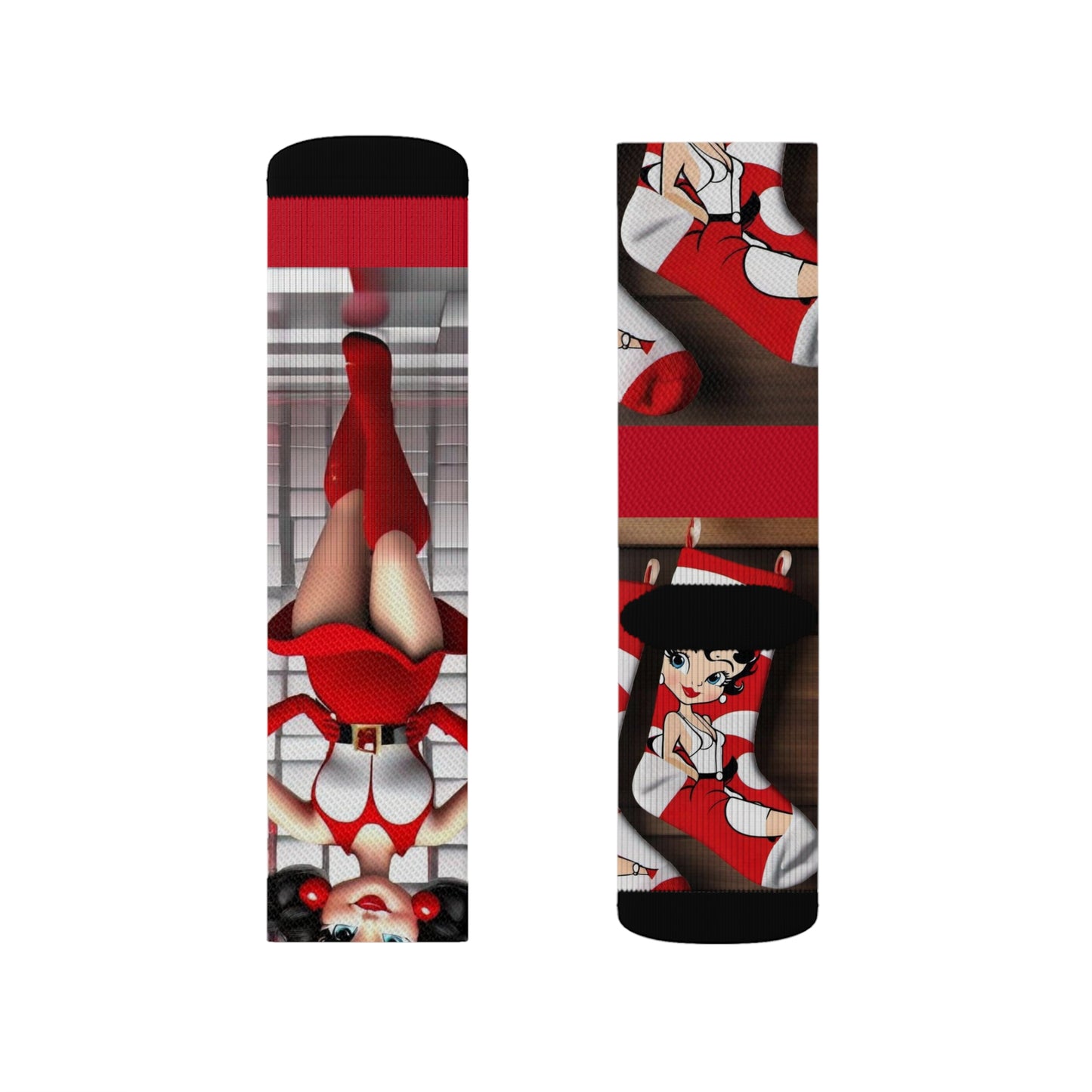 R&RH Red Boots Caricatures Socks