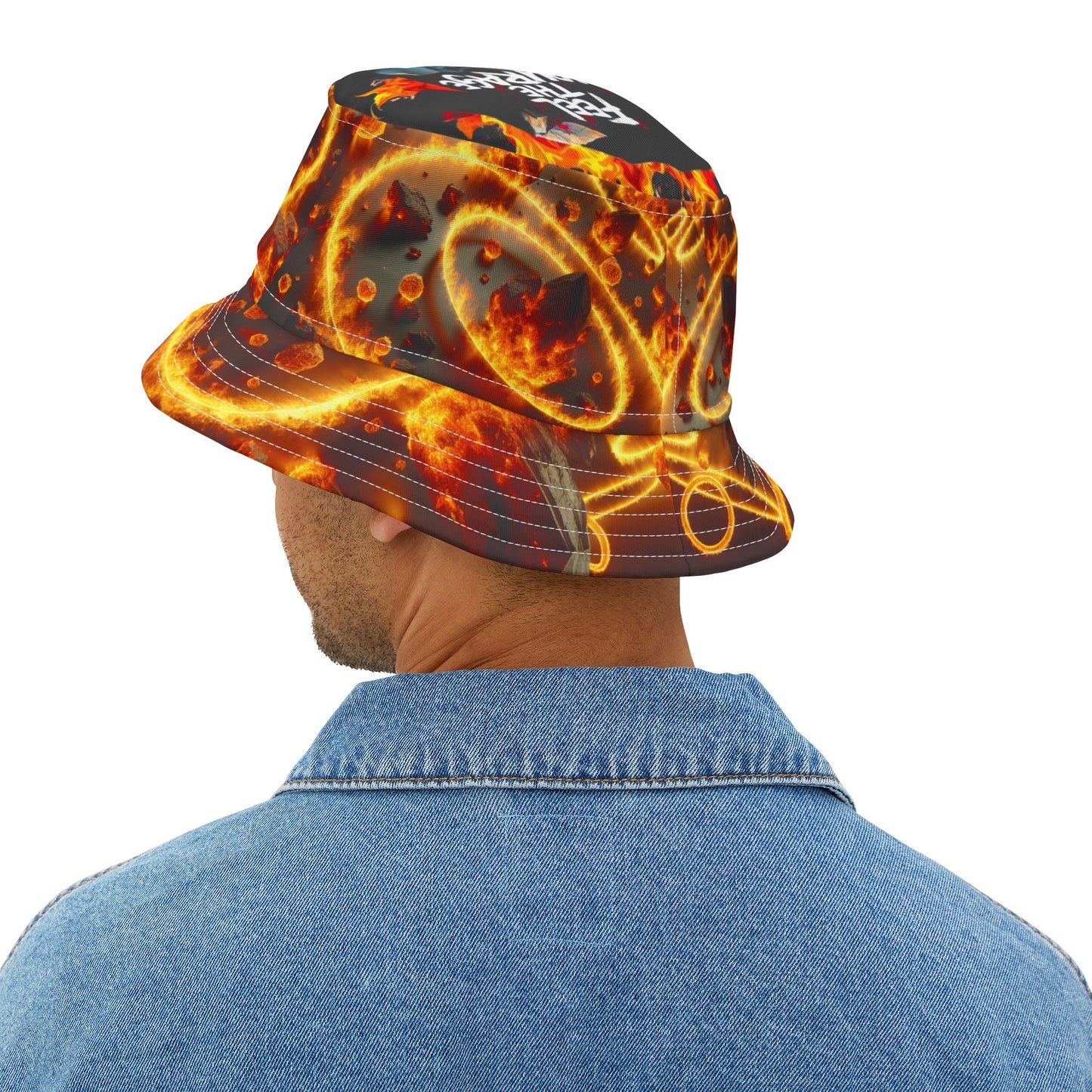 R&RH Bold 'Feel the Courage' Flame Bucket Hat - Stylish & Motivational Accessory