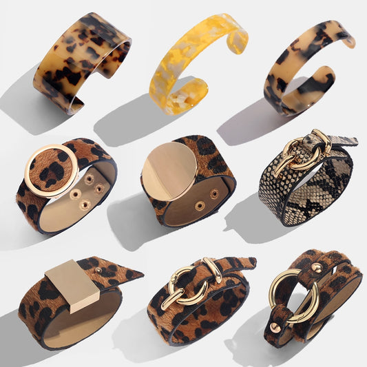 Leopard Bangle Bracelets For Women