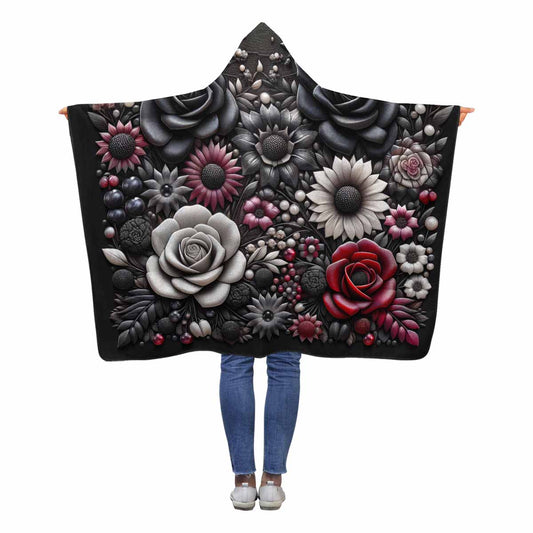 R&RH Pop Art Roses Illustration-Hooded Designer Blanket