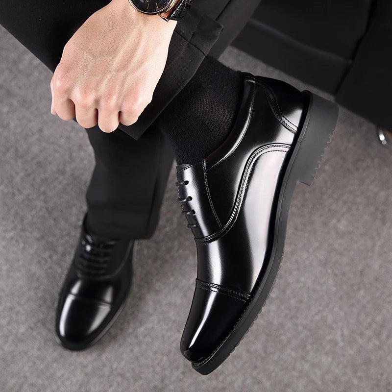 2022 Man Split Leather Shoes Rubber Sole EXTRA Size 48 Man Business Office Male Dress Lether Shoes