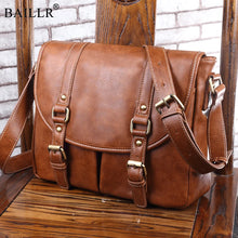 Load image into Gallery viewer, Vintage Male PU Leather Messenger Bags Men Travel
