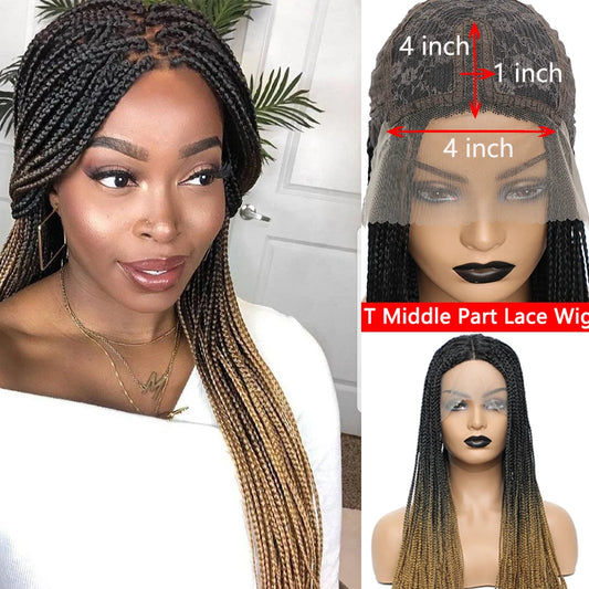 Wakego Braid Wigs For Black Women Lacefront 1b 27 30 Gray 2 Tone Ombre Color Box Braided Wig pelucas sinteticas de buena calidad