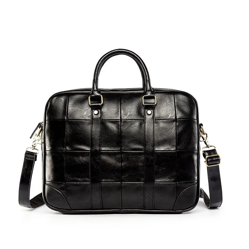Man Waterproof Briefcase Travel Handbag PU Leather Laptop Case