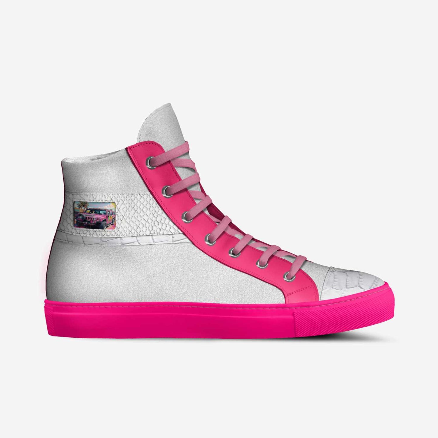 R&RH  PinkDestiny Pink and White Designer Sneakers