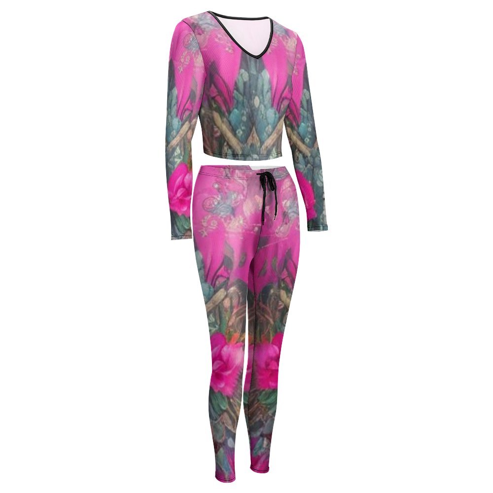 R&RH Womens Pink Yoga Jogging Suit