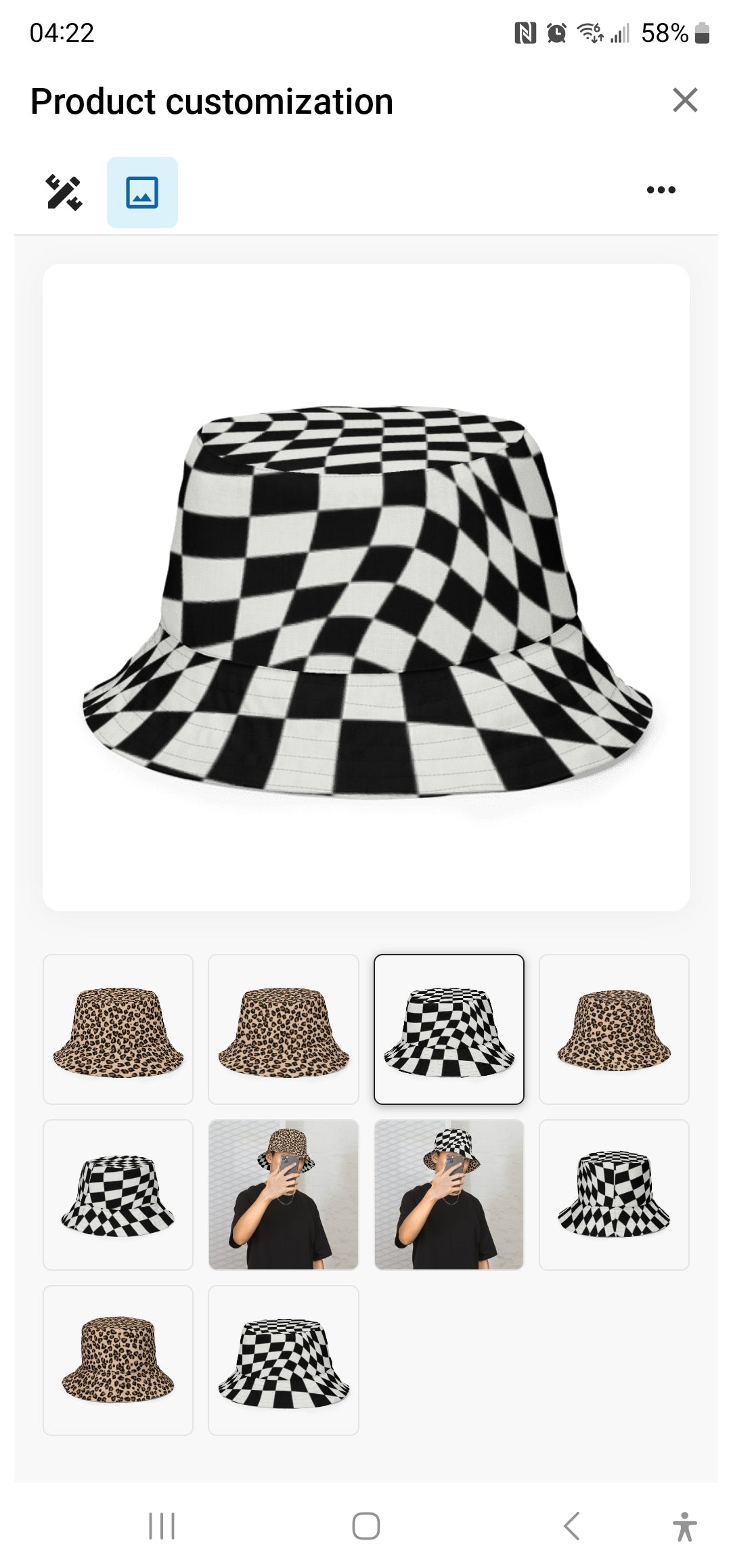 R&RH Safari/Checker Reversible Bucket Hat