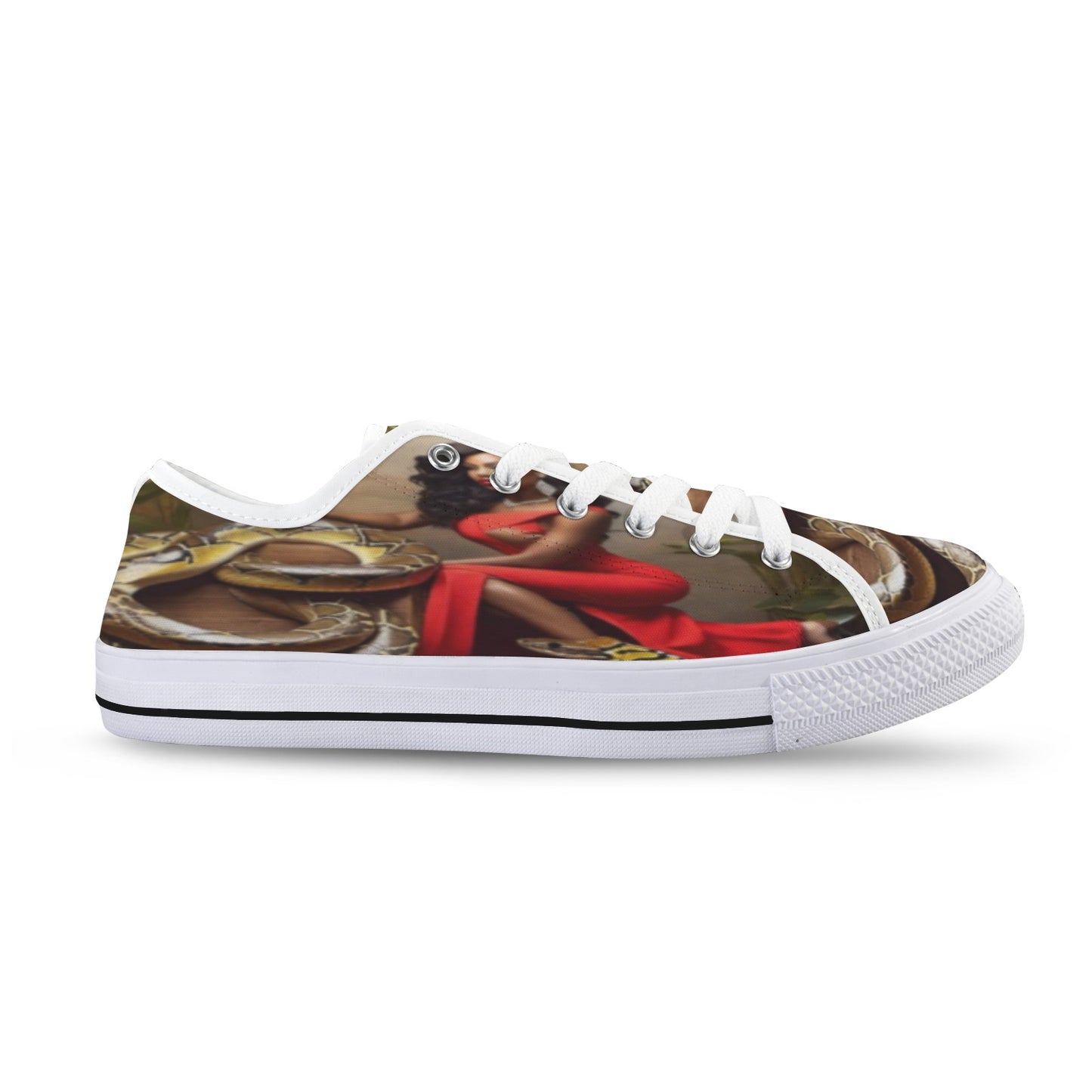 R&RH LuiiLoviie Womens Red Caricature Low Top Sneaker