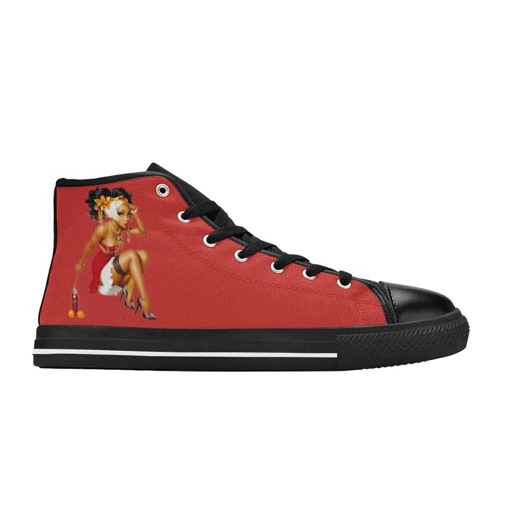 R&RH Red Women's Classic High Top Canvas Shoes