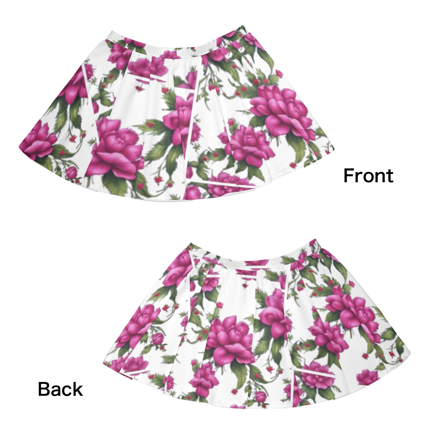 R&RH Fushia Roses Skater Skirt