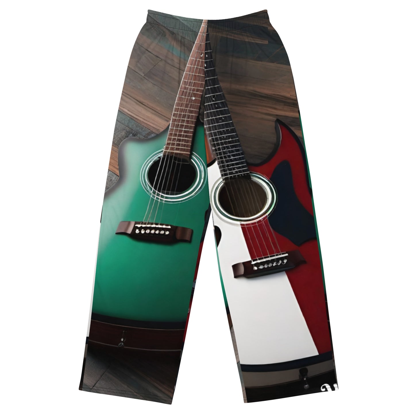 R_RH All-over guitar print unisex wide-leg pants