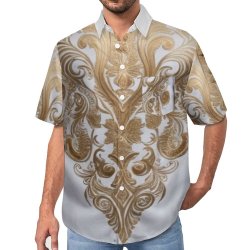 R&RH Gold Design Men's Short Sleeved Shirt