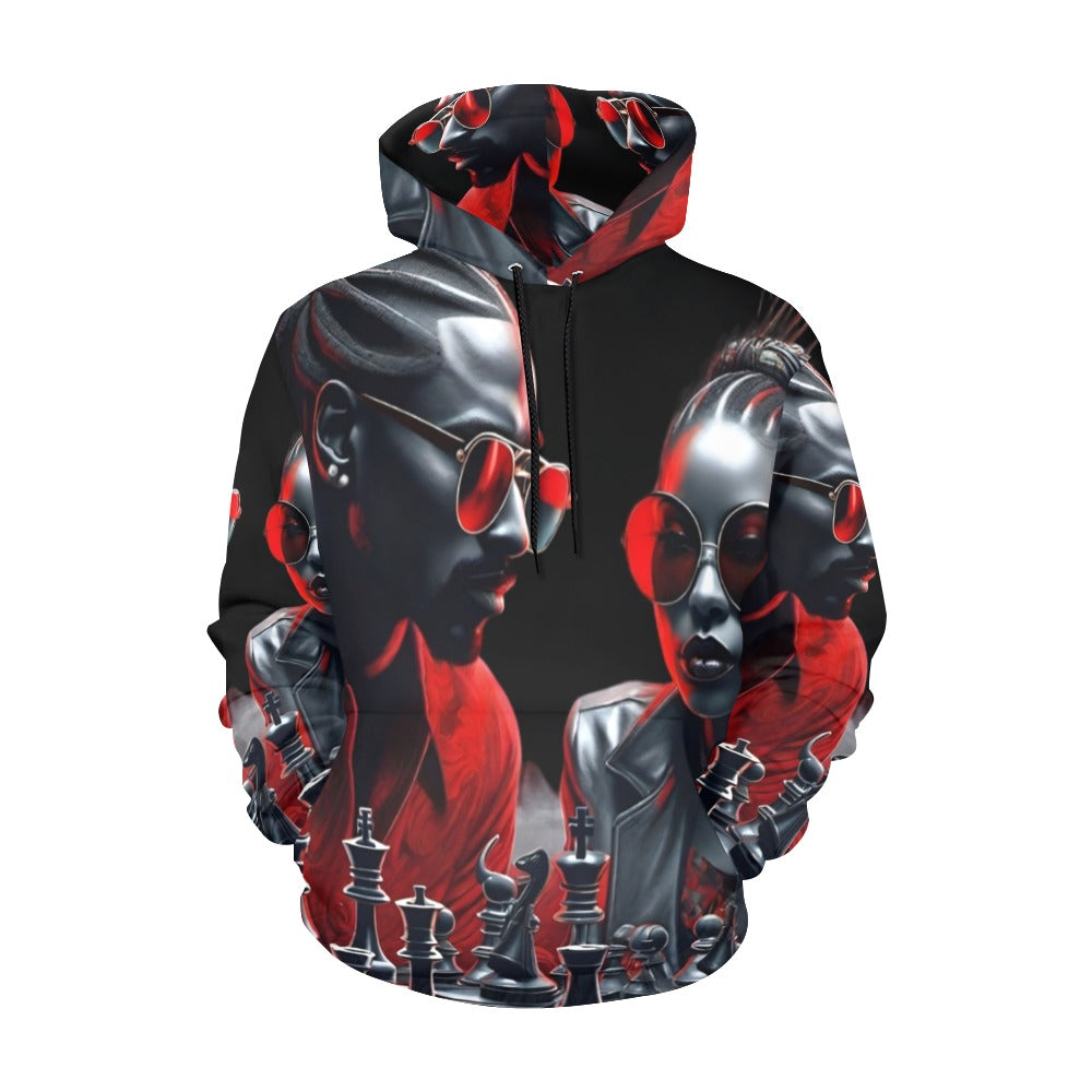 R&RH Men's Chess Game Black Hoodie