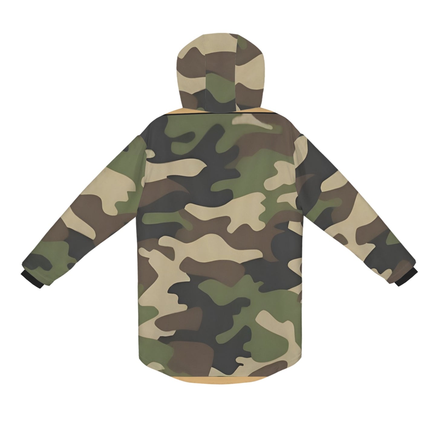 R&RH Camo Green Mens Mid Length Hooded Coat