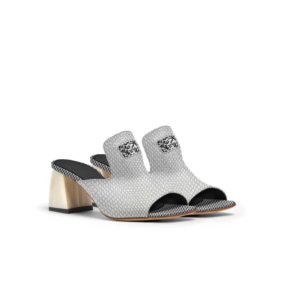 R_RH Black White Luxe Sandal