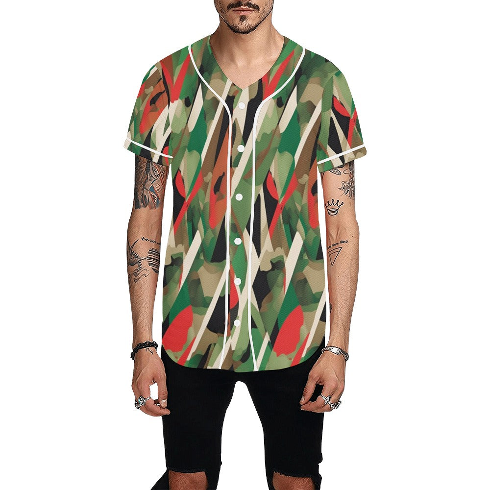 R&RH Mens Camouflaged Baseball Designer Jersey