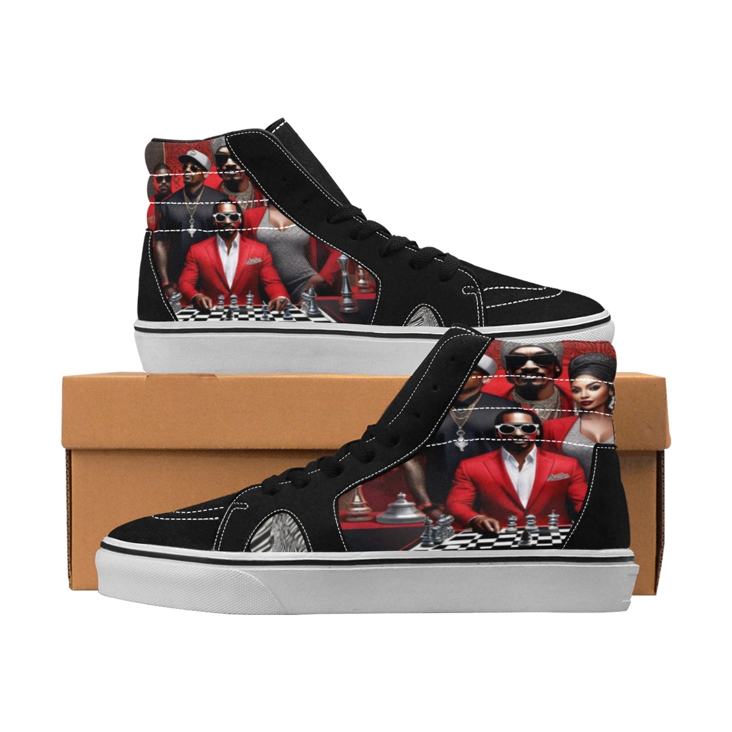 R&RH Caricature Men's High Top Sneakers