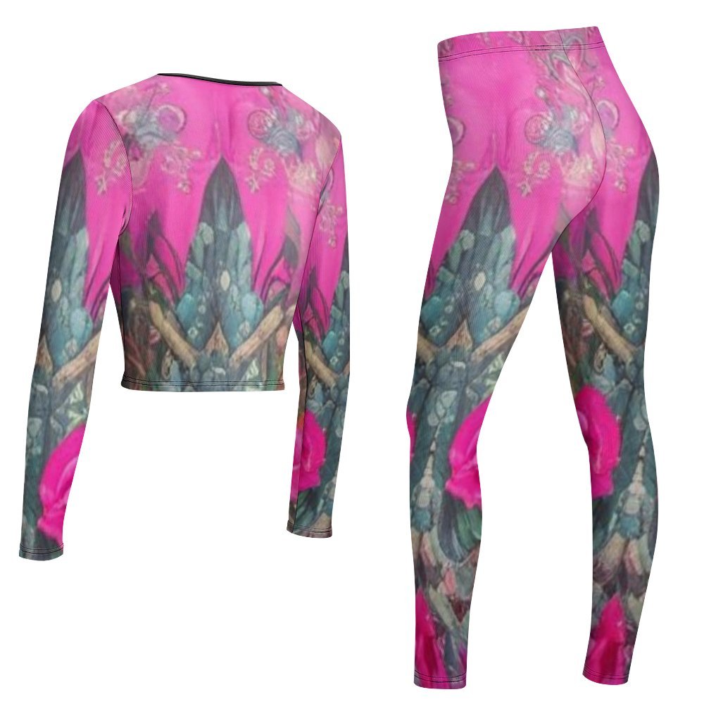 R&RH Womens Pink Yoga Jogging Suit