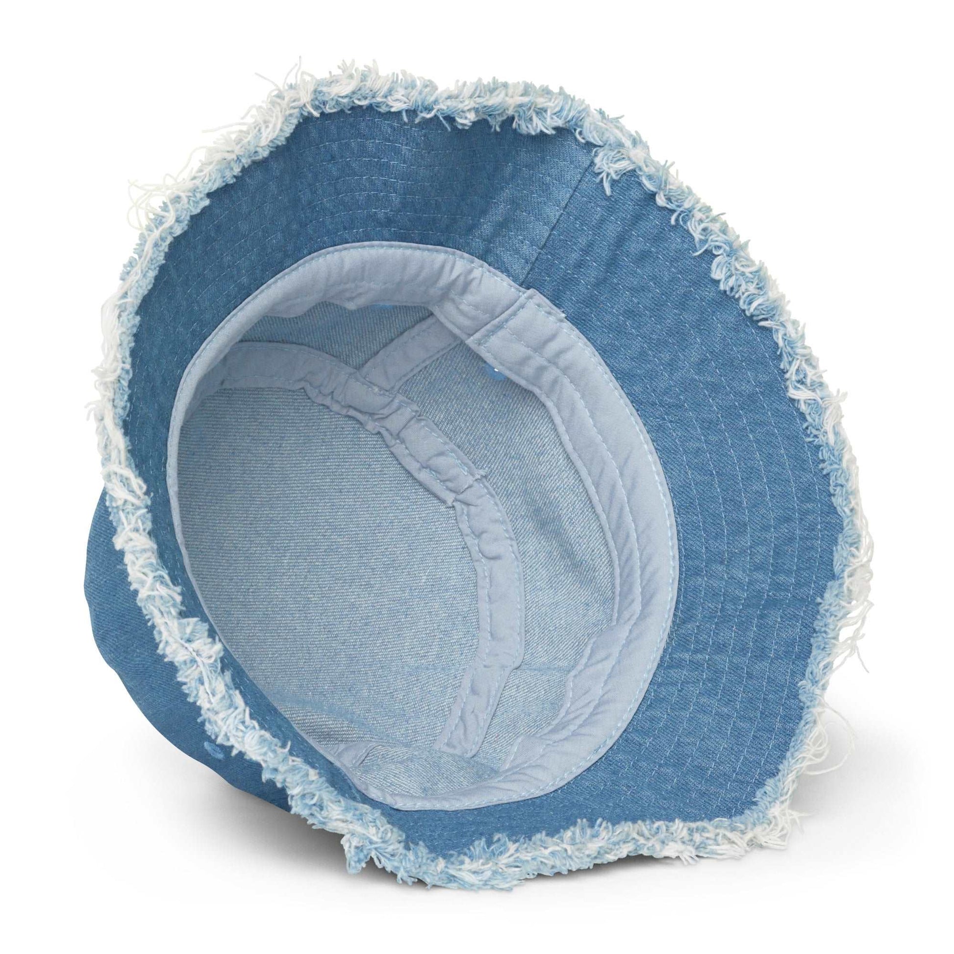 Distressed denim bucket hat