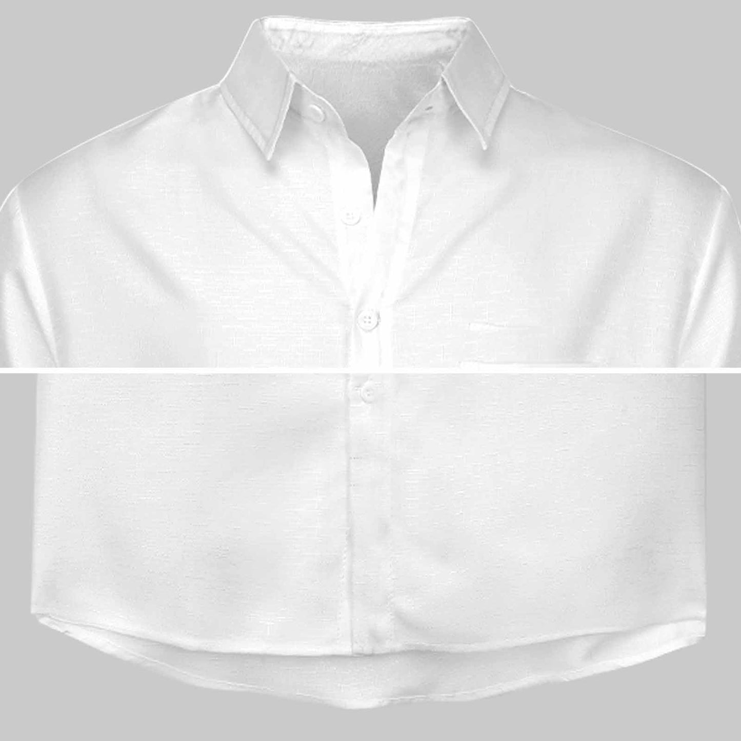 R&RH Gold Design Men's Short Sleeved Shirt Men's Mock Linen Short Sleeve Shirt