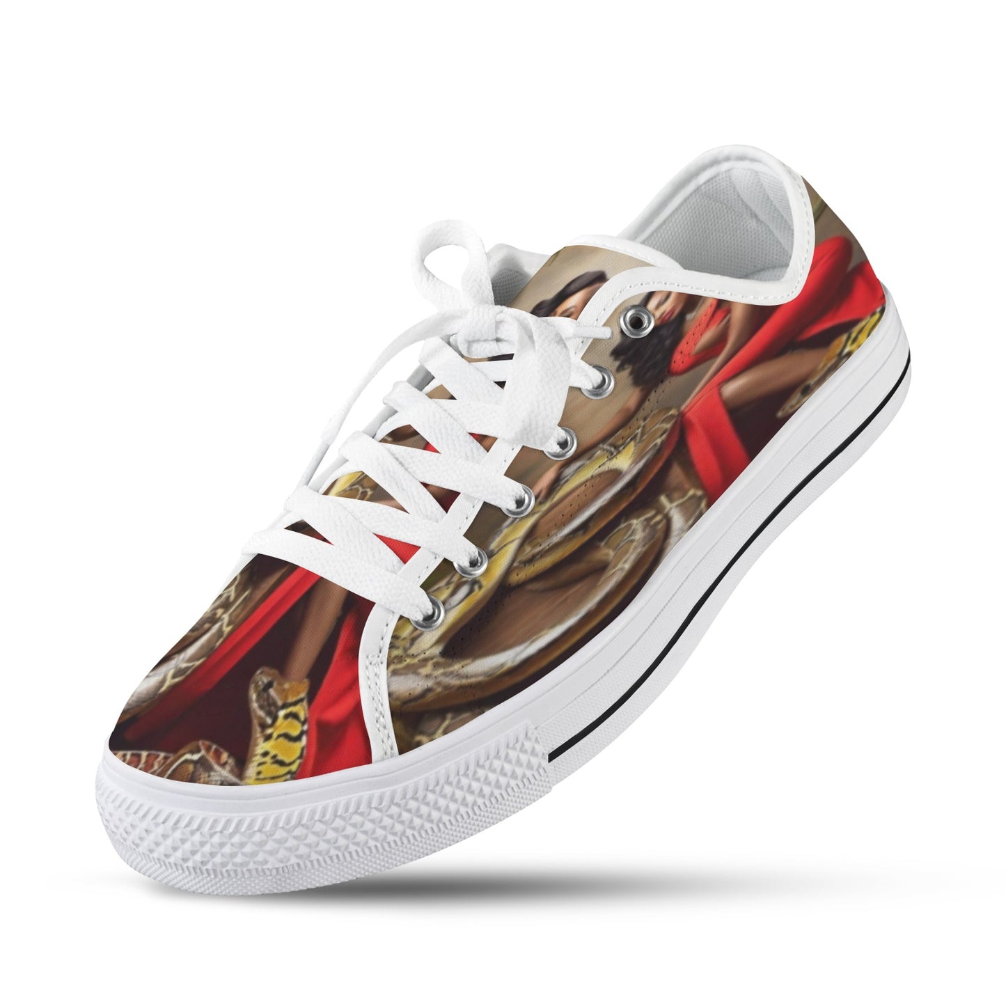 R&RH LuiiLoviie Womens Red Caricature Low Top Sneaker