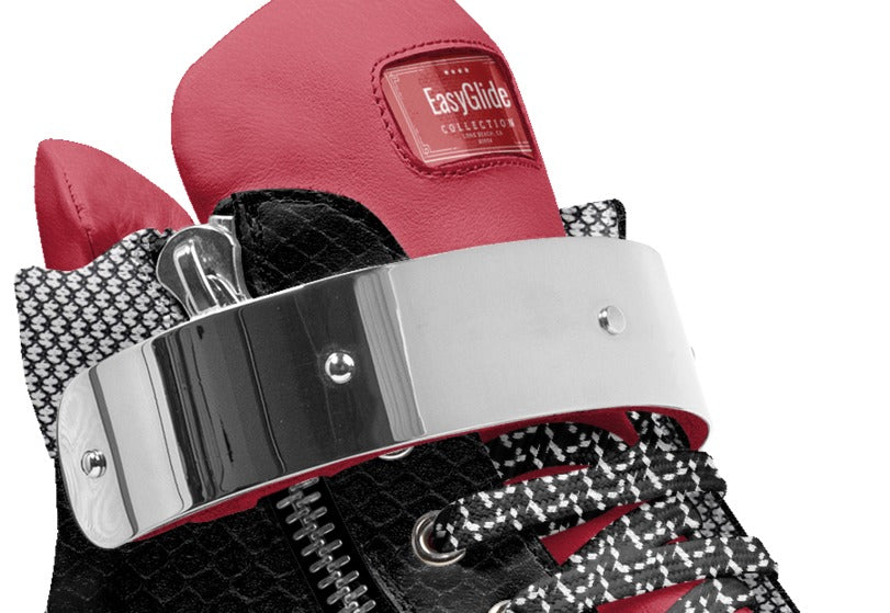 R&RH EasyGlide Metal Double Belt Unisex Red & Black High Top Series