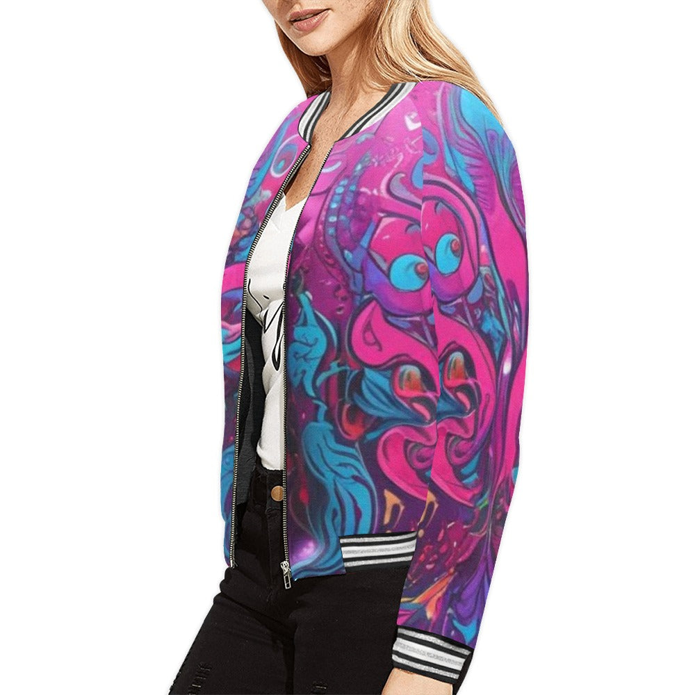 R&RH Abstract Bomber Jacket for Women