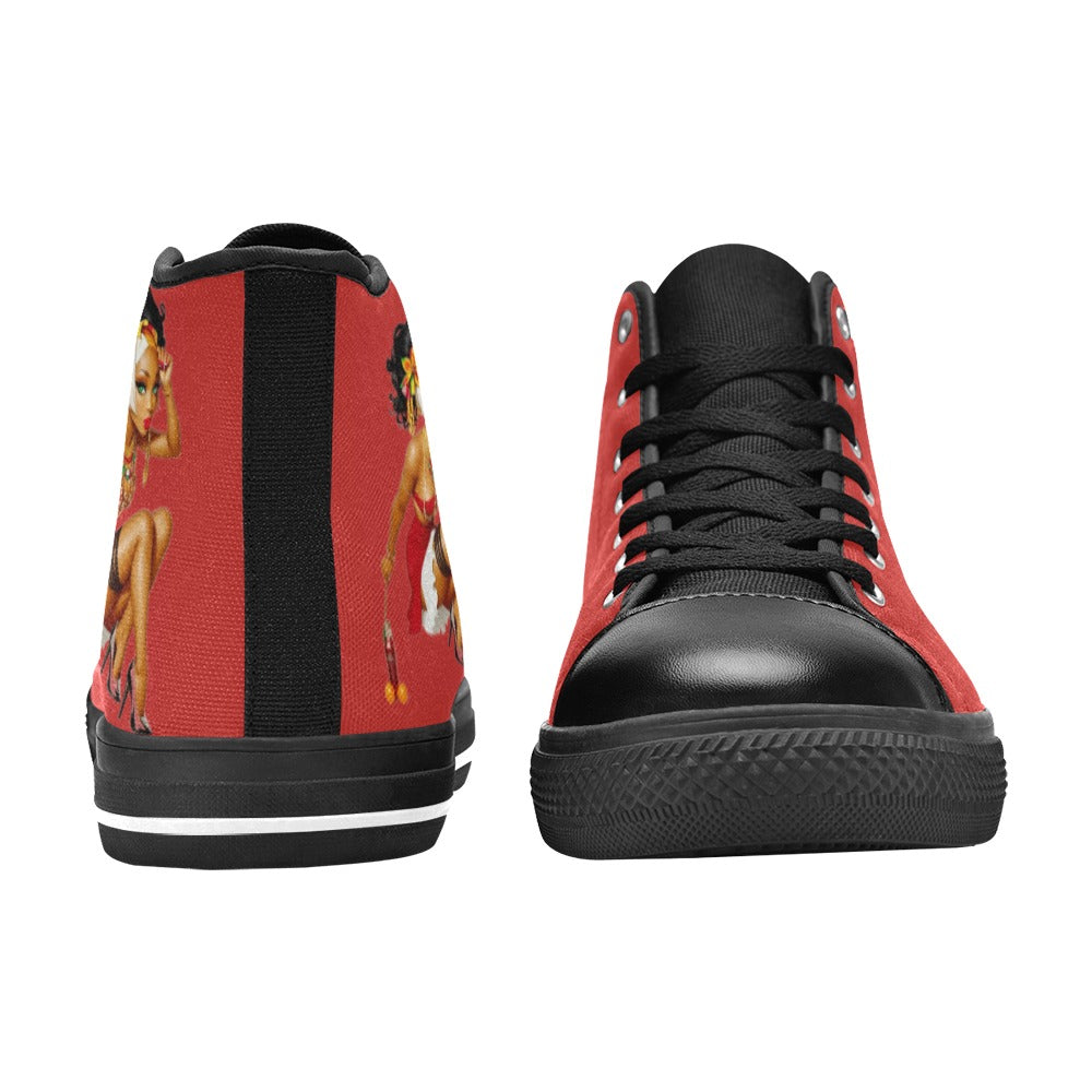 R&RH Red Women's Classic High Top Canvas Shoes