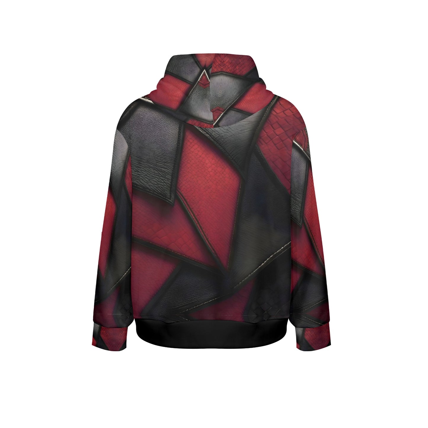 R&RH Burgundy and Black Diagonal Designers Mens Hoodie