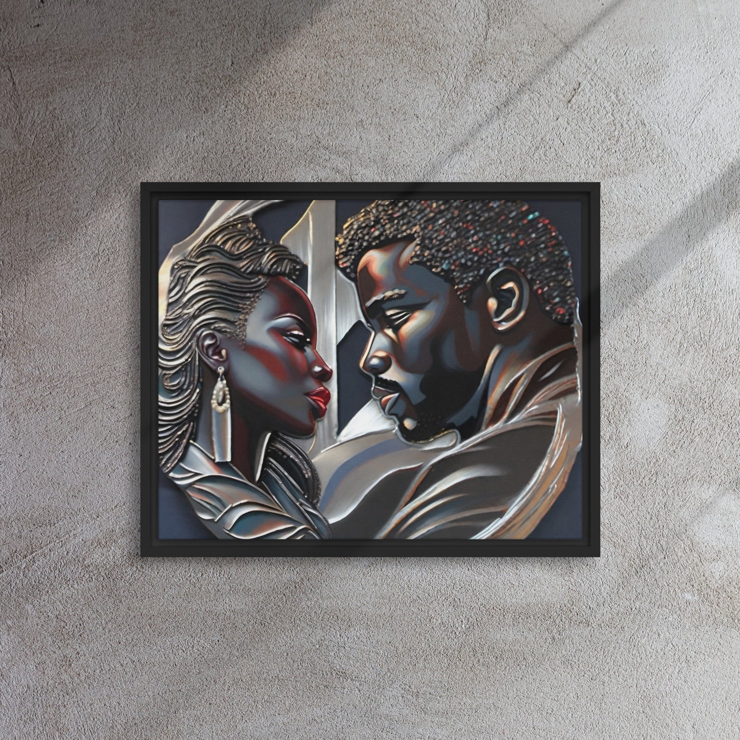 R_RH Couple Framed canvas