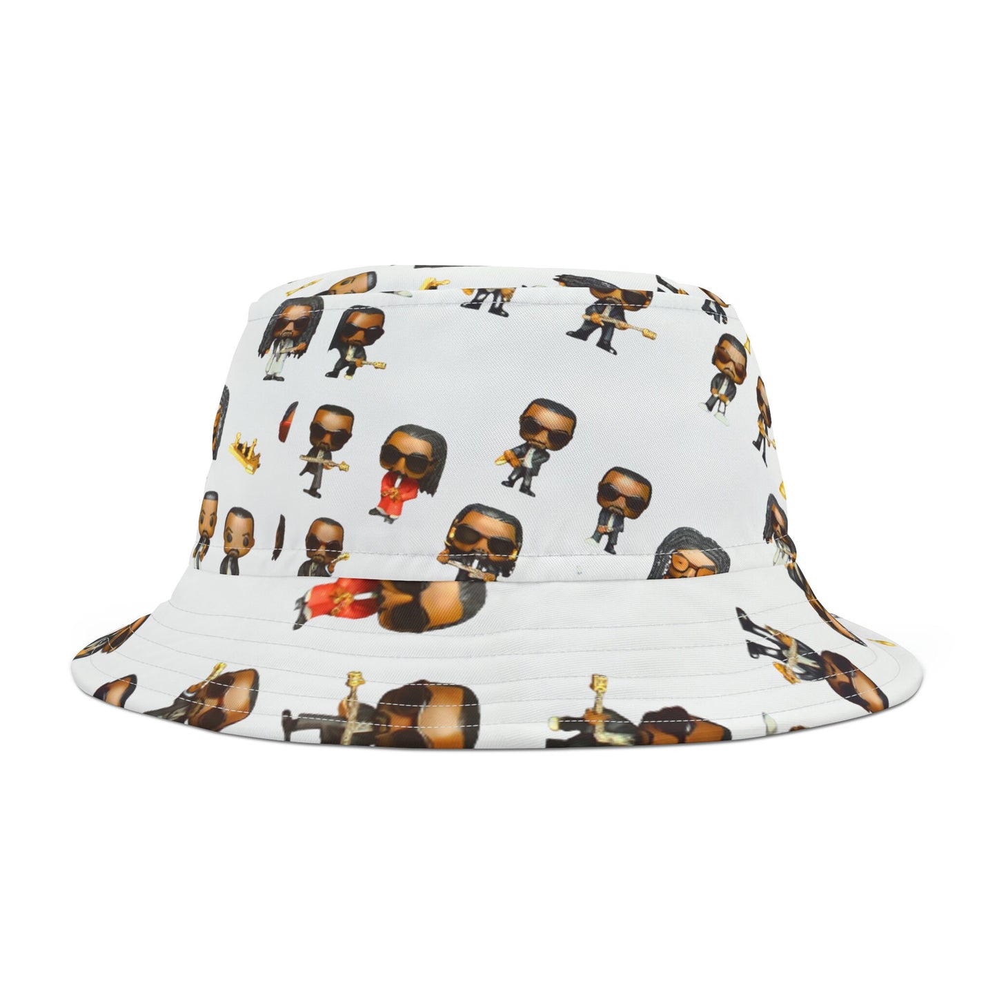 R&RH White Caricature Toons Bucket Hat