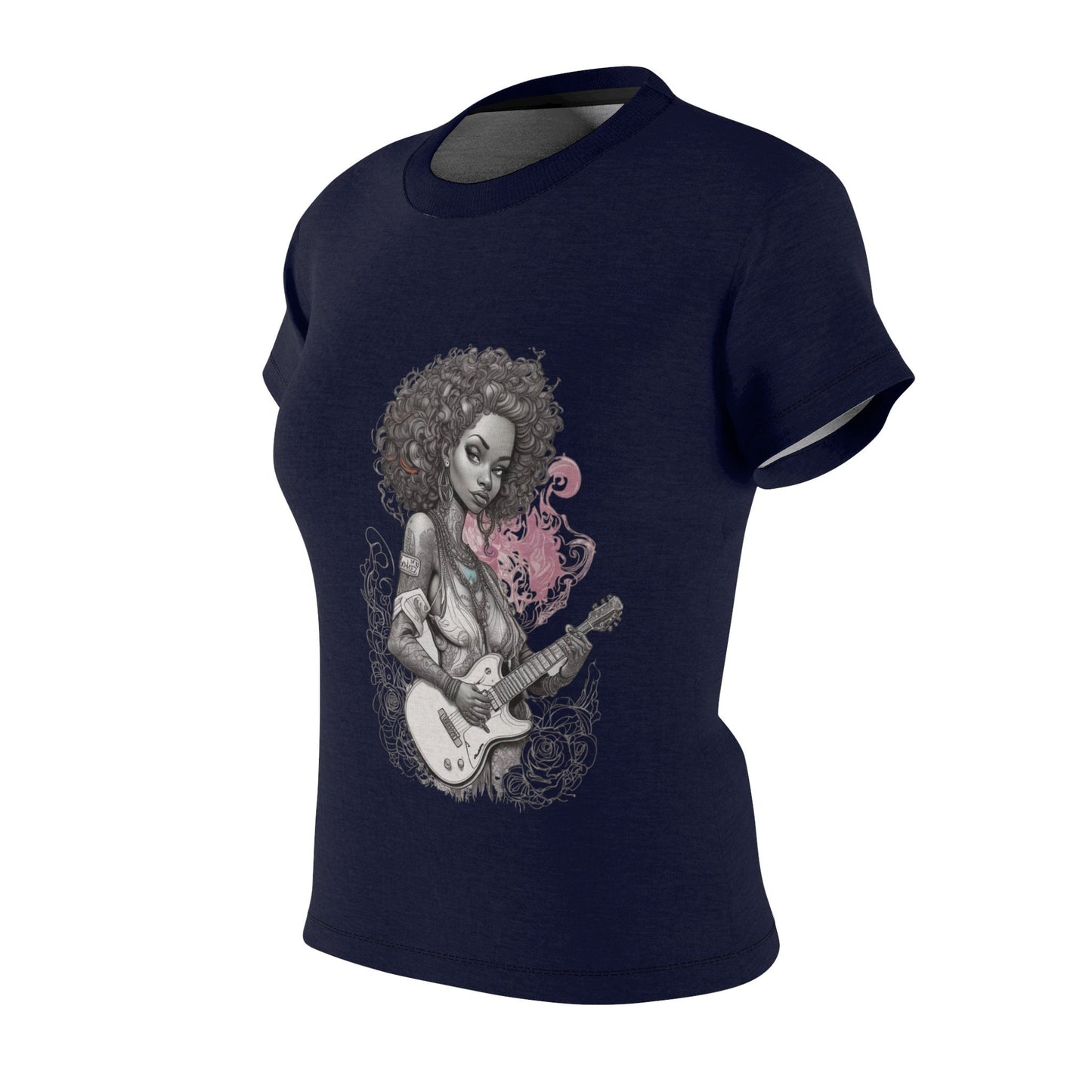 R&RH Guitar Girl Womens Blue T-shirt