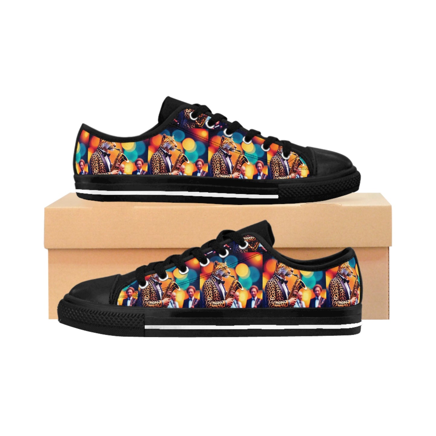 R&RH Leopard Saxophone Men's Sneakers