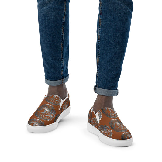 R&RH Brown Men’s Slip-On Canvas Shoes