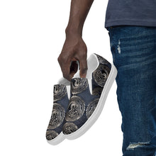 Load image into Gallery viewer, R&amp;RH men’s blue grey slip-on canvas shoes
