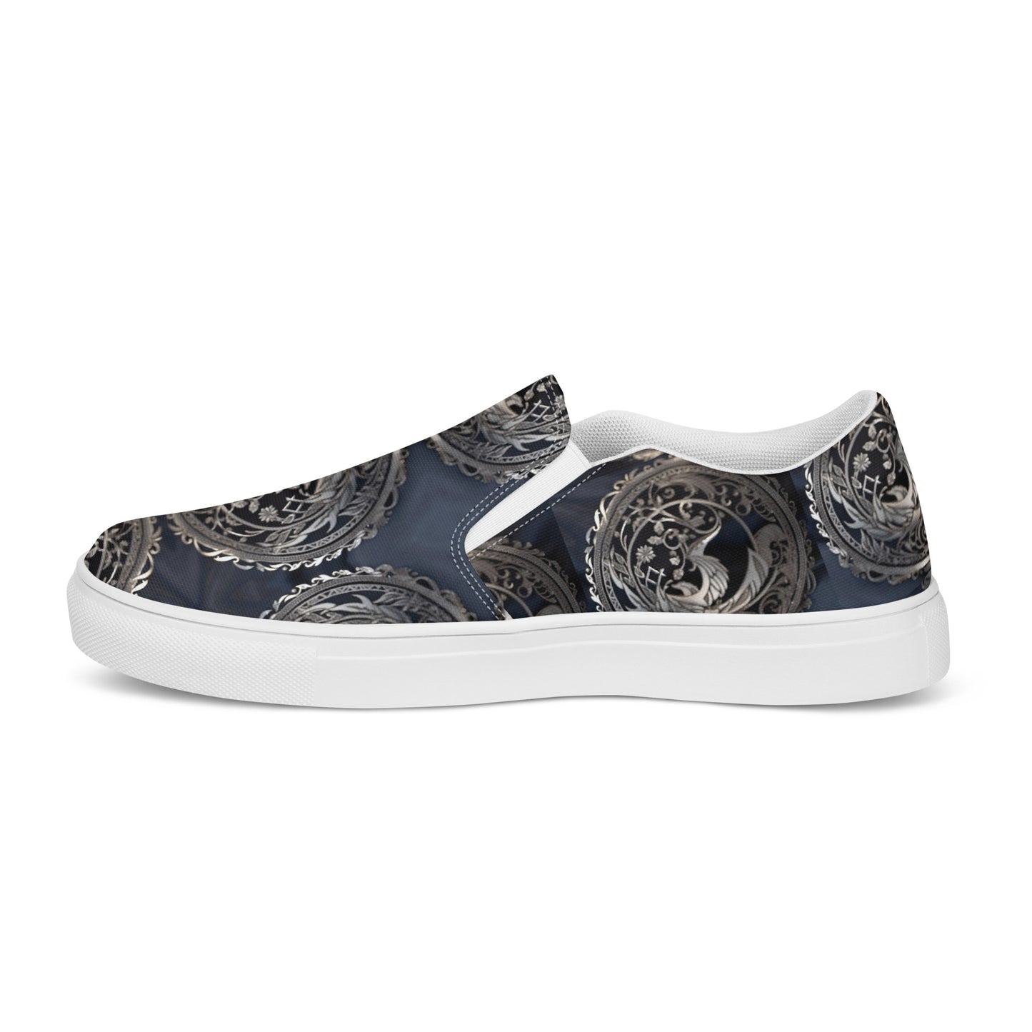 R&RH men’s blue grey slip-on canvas shoes