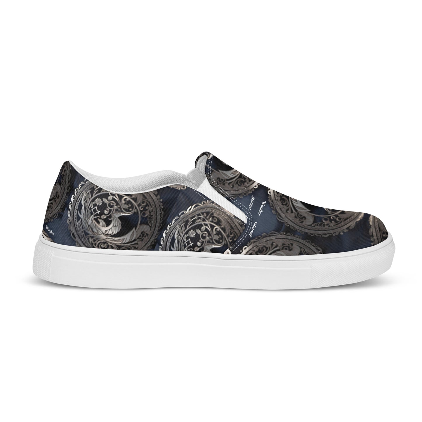 R&RH men’s blue grey slip-on canvas shoes