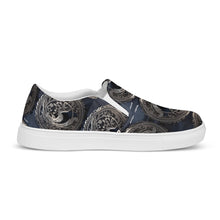 Load image into Gallery viewer, R&amp;RH men’s blue grey slip-on canvas shoes
