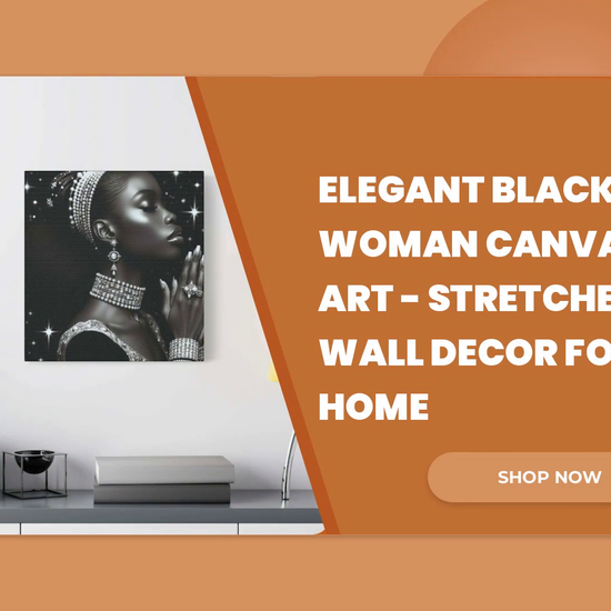 Elegant Black Woman Canvas Art - Stretched Wall Decor for Home by@Outfy