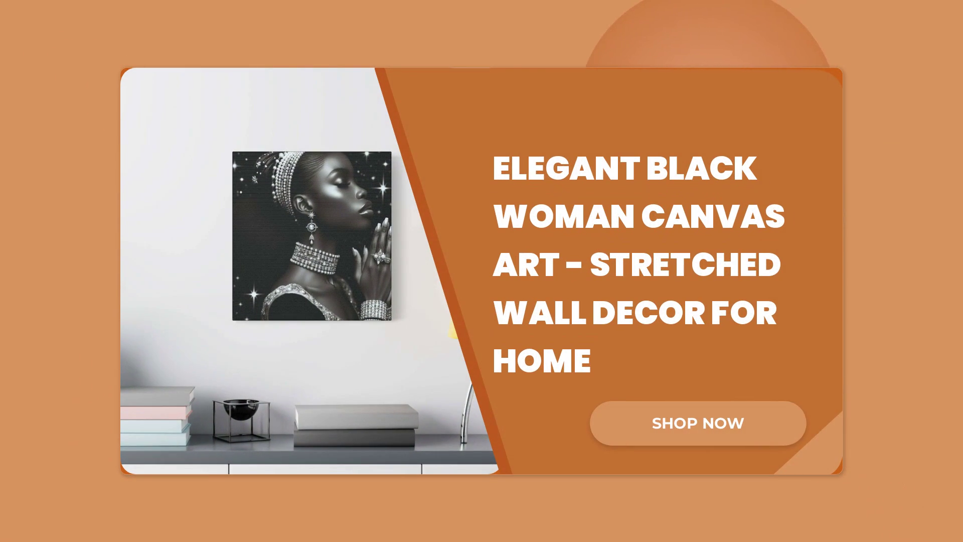 Elegant Black Woman Canvas Art - Stretched Wall Decor for Home by@Outfy