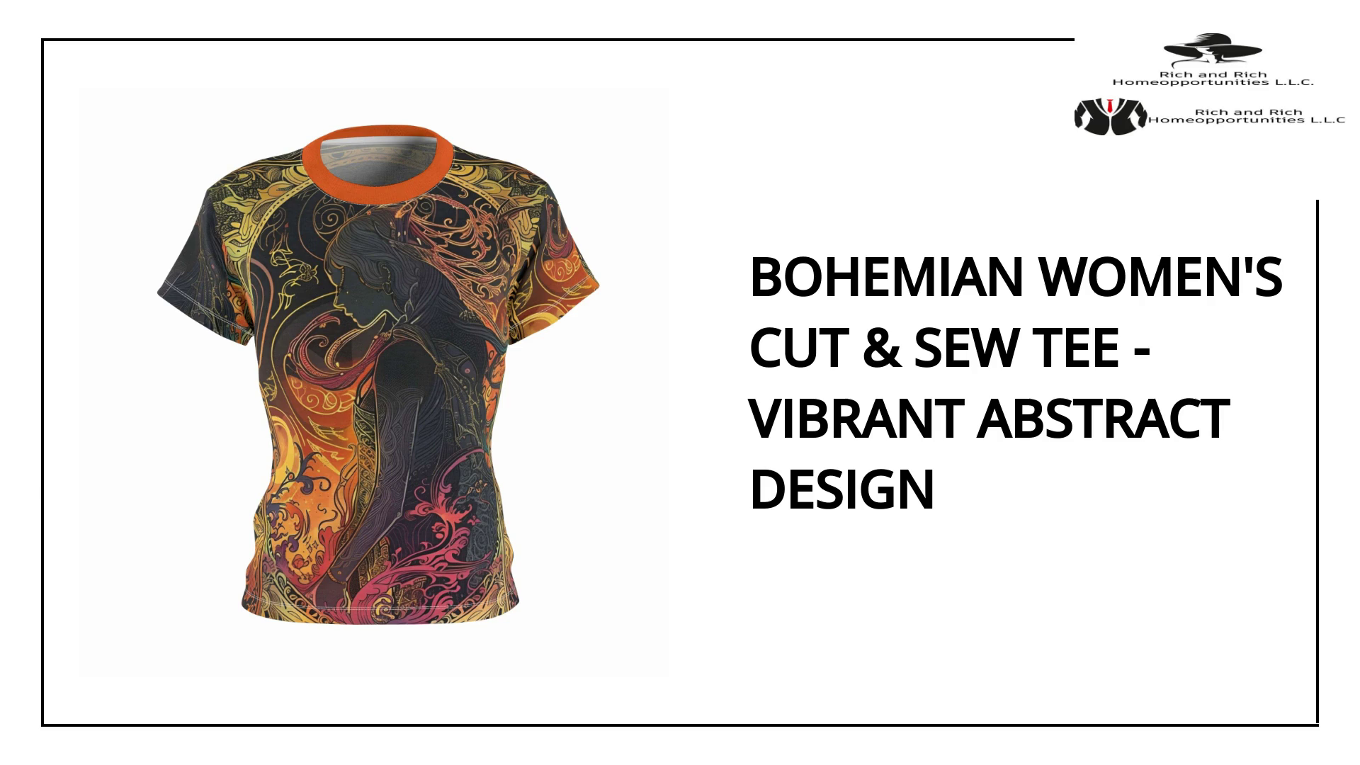 Bohemian Women&#039;s Cut &amp; Sew Tee - Vibrant Abstract Design by@Outfy