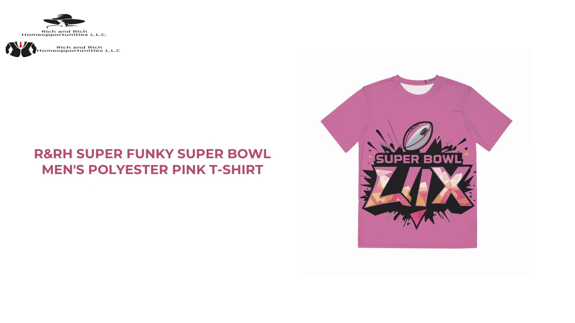 R&amp;RH Super Funky Super Bowl Men&#039;s Polyester Pink T-Shirt by@Outfy