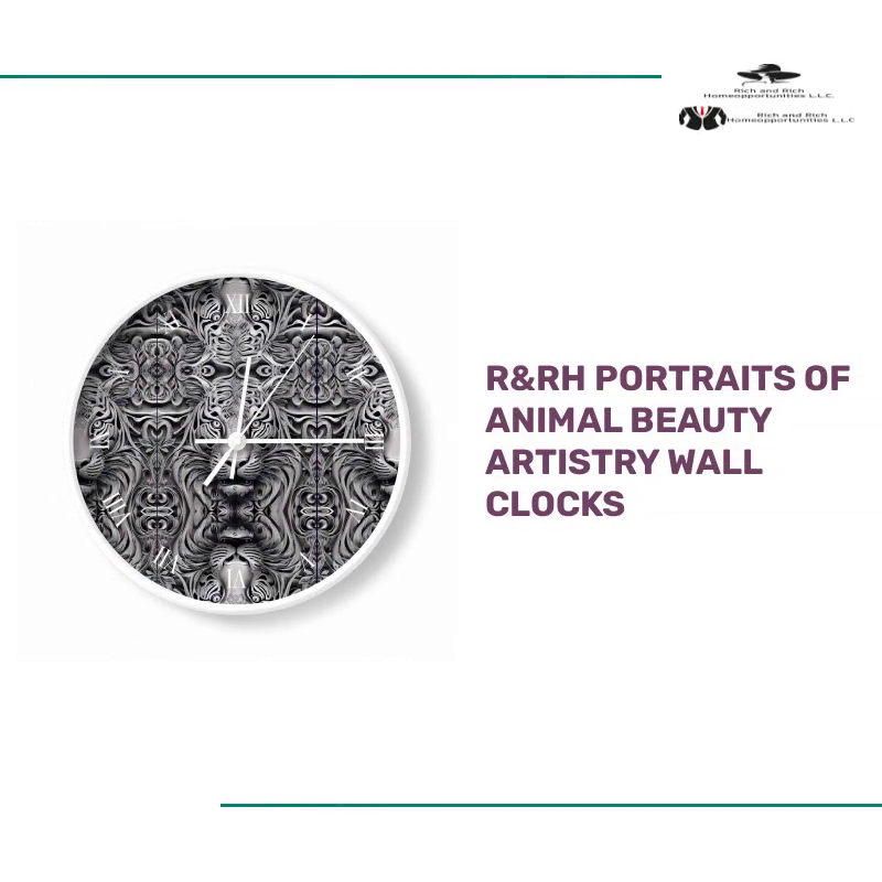 R&amp;RH Portraits of Animal Beauty Artistry Wall Clocks by@Outfy