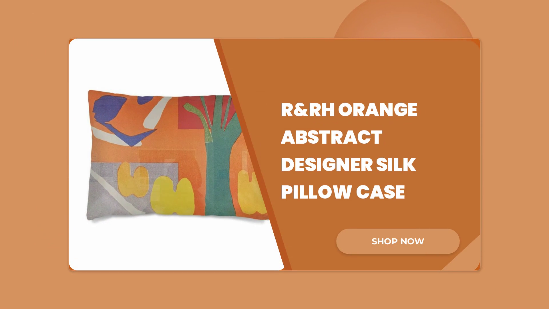 R&amp;RH Orange Abstract Designer Silk Pillow Case by@Outfy