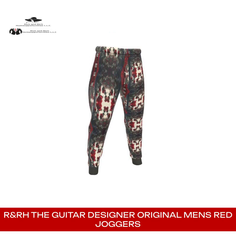 R&amp;RH The Guitar Designer Original Mens Red Joggers by@Outfy