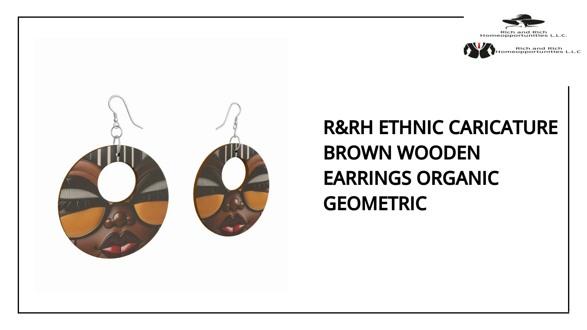 R&amp;RH Ethnic Caricature Brown Wooden Earrings Organic Geometric by@Outfy