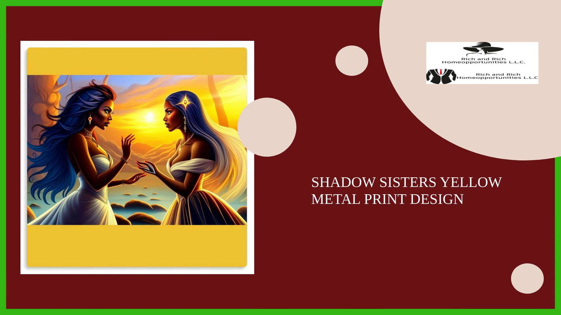 Shadow Sisters Yellow Metal Print Design by@Outfy