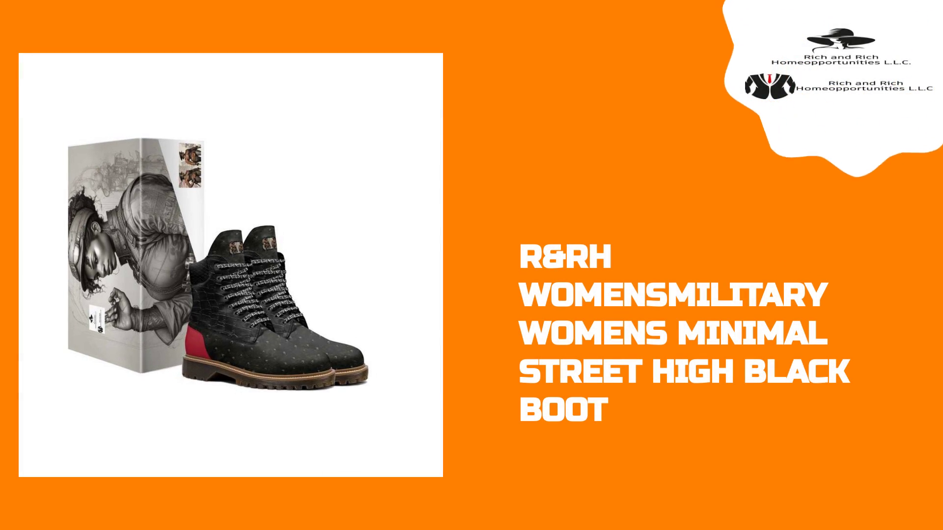 R&amp;RH Womensmilitary Womens Minimal Street High Black Boot by@Outfy