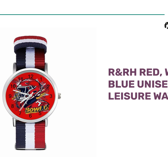 R&amp;RH Red, White, Blue Unisex leisure Watch by@Outfy